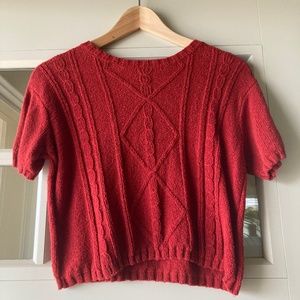 Vintage cropped knit t-shirt size small